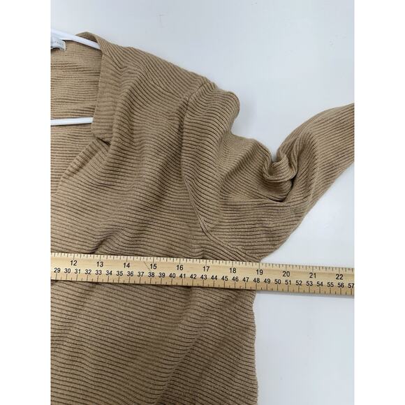 New York and Company Womens Cardigan Size XL Brown Long Sleeve Open Front Ribbed - Picture 8 of 11